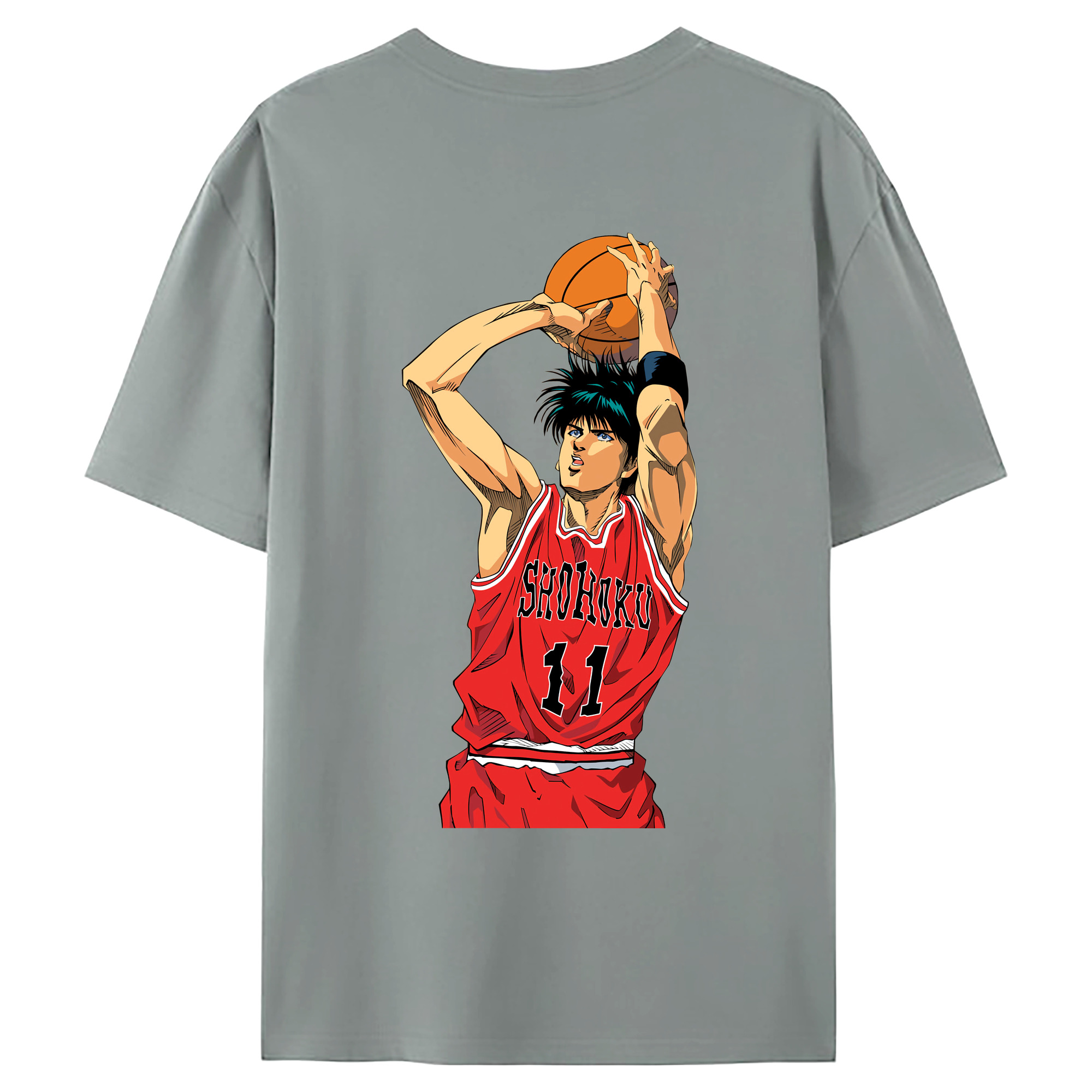 （画像用） SLAM DUNK／スラムダンク 綿100％ メンズ半袖Tシャツ（バックプリント） 通気性